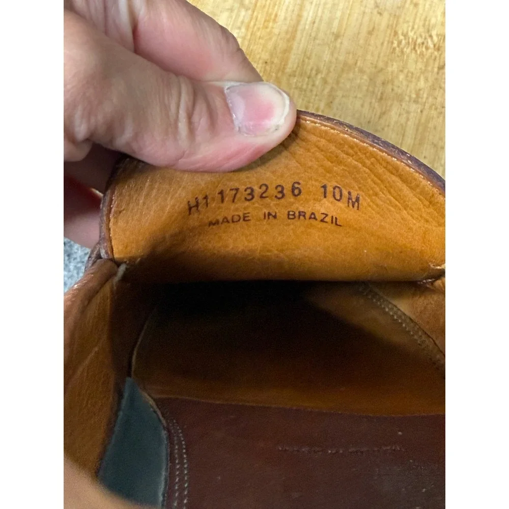 HS Trask Brown Bison Leather Penny Loafers Mens 10M Vibram Gumlite H1 173236